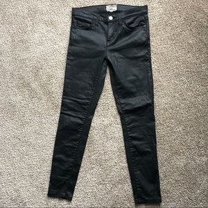 Current/Elliott The Stiletto coated jeans in black